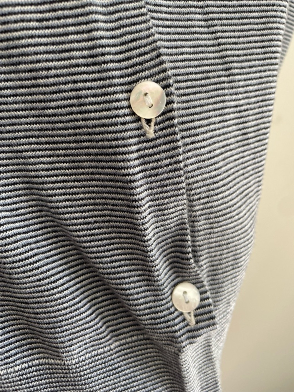 Theory Sleeveless Striped Button-Front Top - Picture 3 of 6